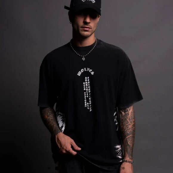 Darc Sport SAMURAI COURAGE "SIDE BY SIDE" OVERSIZED TEE IN BLACK - Picture 5 of 12